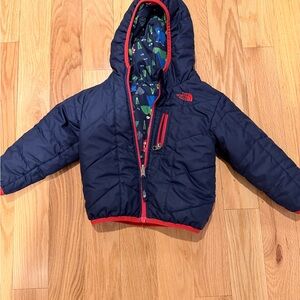The North Face Dark Blue Jacket with Red Accents